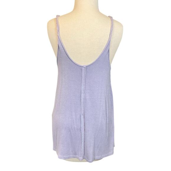 Free People Scarlett Tank Top In Lilac Runs Big Stretchy Soft SZ XS Ribbed Knit - Picture 6 of 14